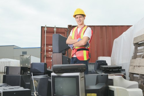 Residential building site with waste clearance activities